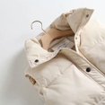 thumbnail image 5 of Chaleco holgado de algodón para mujer, Chaqueta larga con cuello levantado y cordón ajustable, acolchada, cálida, a prueba de viento, otoño e invierno, 2024, 5 of 5