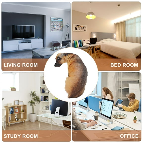 UNOMOR Dog Shape Pillow Green PP Cotton 1Pack 19.7x9.8x2.0in