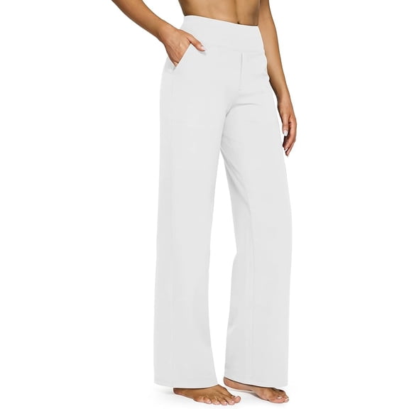 otnbgsr Yoga pants women's wide leg pants with pockets, high waisted elastic dress, casual sports pants small/regular/high