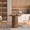 4-walnut, variant on Fsbecl Extendable Wooden Round Dining Table, Modern Farmhouse Kitchen Table for 4-6, Black