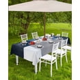 thumbnail image 4 of nqOlkjepod Abstract Blue Outdoor Tablecloth with Umbrella Hole & Zipper, Vintage Grey White Mottled Paint Art Rectangle Table Cover 60x120 Inch, Dining Waterproof Table Cloth Protector for Patio, 4 of 7
