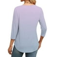 thumbnail image 4 of 3/4 Sleeve Blouses for Women! Comdrip 3/4 Length Sleeve Womens Tops Round Neck Casual Tunic Tops Basic Pleated Shirts Loose Fit 2025 Womens Blouses 3/4 Sleeve Purple L, 4 of 6