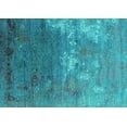 thumbnail image 1 of Ahgly Company Machine Washable Indoor Rectangle Oriental Turquoise Blue Industrial Area Rugs, 5' x 8', 1 of 4
