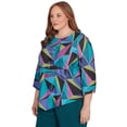 thumbnail image 4 of Alfred Dunner Womens Plus-Size Abstract Stained Glass Top With Necklace, 4 of 4