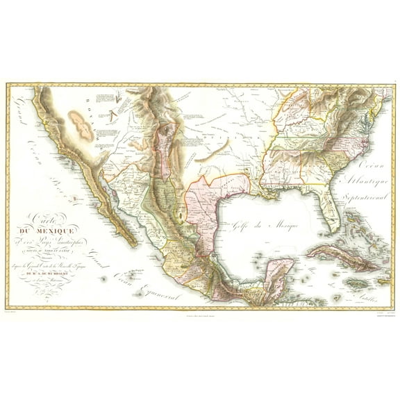 Historic Map - Mexico United States Territories - Humboldt 1811 - Vintage Wall Art