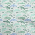 thumbnail image 1 of oneOone Silk Tabby Dusty Teal Green Fabric Beach Dolphin With Dot Texture Craft Projects Decor Fabric Printed By The Yard 42 Inch Wide, 1 of 4