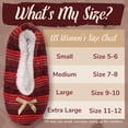 thumbnail image 6 of BambooMN Women's Heart Stripes Slippers Non-Slip Grips - Red Stripes - Large - 1 Pair, 6 of 6