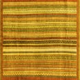 thumbnail image 1 of Ahgly Company Machine Washable Indoor Square Abstract Yellow Modern Area Rugs, 4' Square, 1 of 4