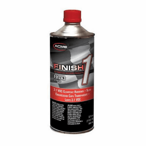 Finish 1 Automotive Refinish Products FH743-4 Slow 2.1 VOC Clearcoat Hardener, 1 qt Aerosol Can, Liquid