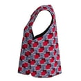 thumbnail image 3 of Bintarealwax Women's African Print Vest Sleeveless Crewneck Button Down Side Office Waistcoat Vest Outerwear WY11073, 3 of 5