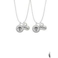 thumbnail image 2 of Delight Jewelry Silvertone Domed Black VET Mother & Daughter Heart Necklaces (Set of 2), 19"+2", 2 of 4