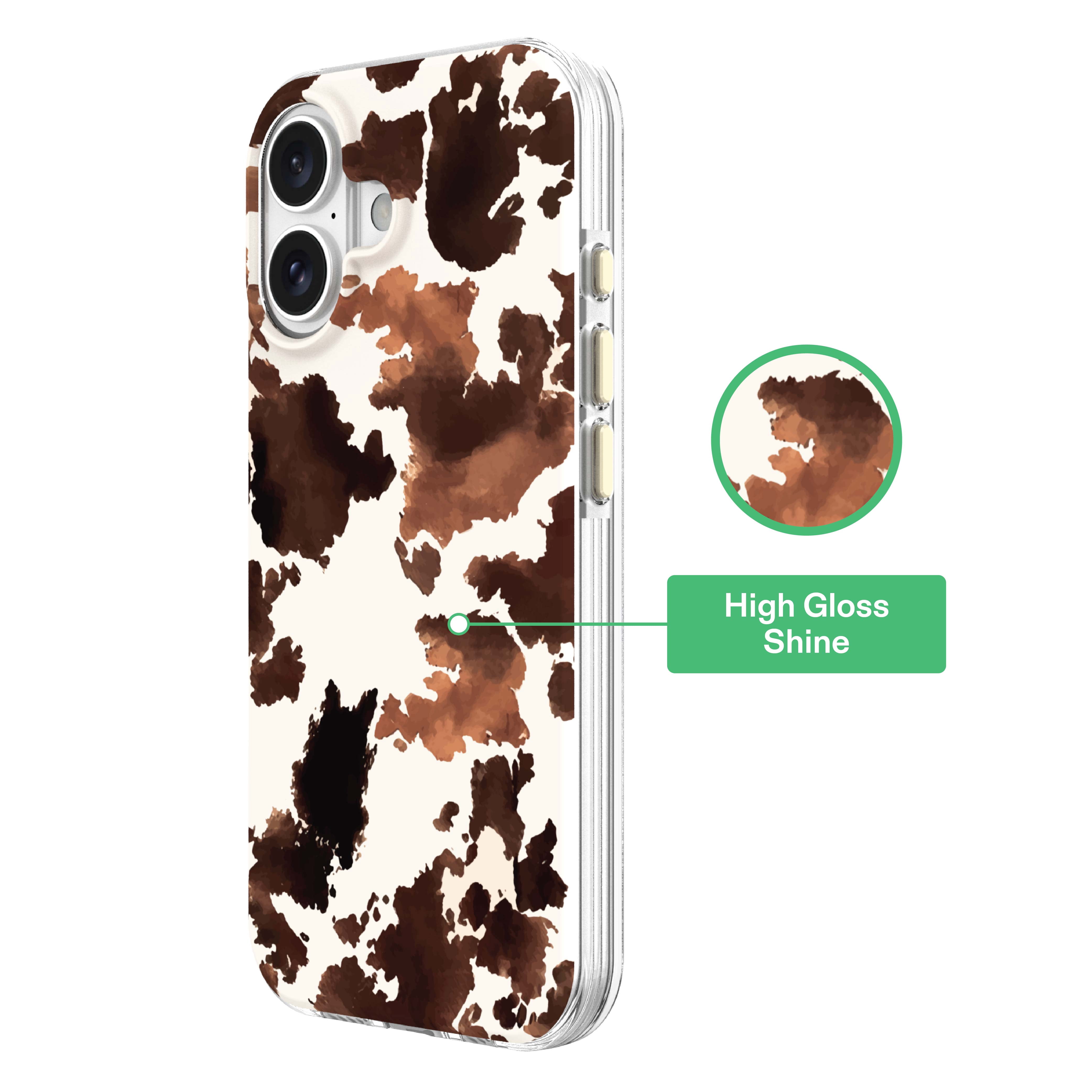 onn Phone Case for iPhone 17, MagSafe Compatible - Cow Print