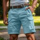thumbnail image 1 of WILLBEST Pantalones Cortos para Hombre, Informales, de Verano, Ligeros, Transpirables, Cómodos, para Exteriores, Ajuste Relajado, Cintura Elástica, Tela Suave para Uso Diario., 1 of 5