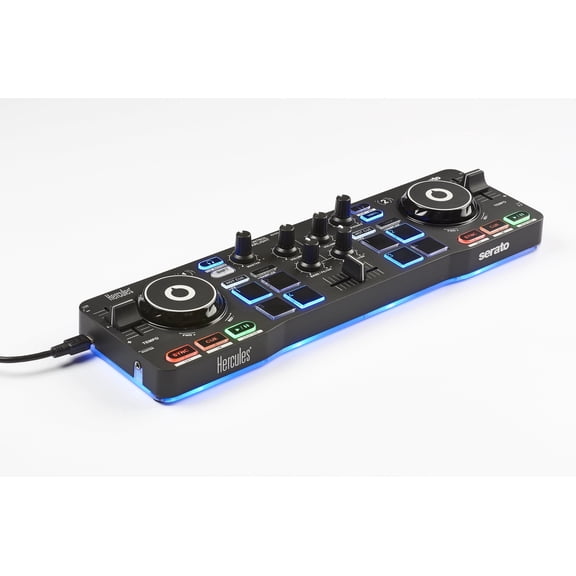 Hercules DJControl Starlight USB DJ Controller with Serato, jog wheels, sound card, lights