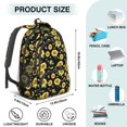 thumbnail image 5 of Sunflower and Butterfly Black Pattern Cute School Backpack Bag with Padded Back and Adjustable Shoulder Straps 16.9 X 12.6 X 5.9 Inches, 5 of 5