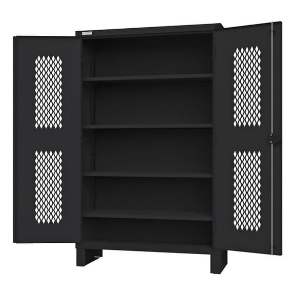 Durham 2703V-4S-08T 14G-HDC Ventilated, 18 x 48 x 78 in. 4 Shelves Cabinet - Black