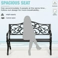 thumbnail image 7 of Alpha Joy 50" Patio Garden Bench Slatted Seat for Lawn, Park, Deck- Black, 7 of 7