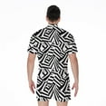 thumbnail image 2 of Black And White Dazzle Pattern Short Sleeve Men'S Rompers Casual Summer Jumpsuits Outfit, 2 of 4