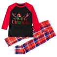 thumbnail image 3 of Odeerbi Christmas Pajamas for Family Holiday Plaid Long Sleeve Family Christmas Pajamas Matching Sets Kids Plaid Printed Loungewear Top Pants Set Two-Piece Sleepwear Xmas PJs Set Red, 3 of 6