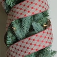 thumbnail image 3 of Northlight Pack of 12 Red and Beige Diamond Wired Christmas Craft Ribbon 2.5" x 120 Yards, 3 of 3