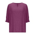 thumbnail image 4 of Neewe Womens Half Sleeve Top Elbow Length T Shirt Women V Neck Basic T Shirt Summer Casual Blouses, 4 of 6