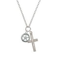 thumbnail image 2 of Delight Jewelry Silvertone Texas Ranger Badge Be Strong and Courageous Engraved Cross Zoey Necklace, 28", 2 of 4