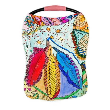PKQWTM three feathers pencil and marker Nursing Cover Baby Breastfeeding Infant Feeding Cover Baby Car Seat Cover