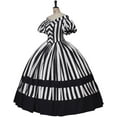 thumbnail image 2 of Victorian Dress Renaissance Ball Gown Black and White Stripes Dress for Women, 2 of 10