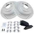 thumbnail image 2 of Geelife Rear Performance Drilled Slotted Brake Rotor & Posi Pad Set for Subaru, 2 of 6