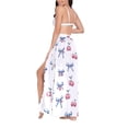 thumbnail image 3 of Women Sarong Wraps Cherry Bow Swimsuit Beach Pareo Bikini Coverups Skirt L, 3 of 7