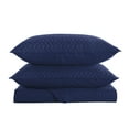 thumbnail image 4 of JML Quilt Set 3 Piece Microfiber Coverlet Shams Set, Soft Lightweight King, Navy Weave, 4 of 6