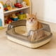 thumbnail image 5 of Caja de arena semicerrada para gatos con tapa de entrada superior, lados altos, control de olores, caja de arena cubierta con filtro de cuchara para control de olores, caja de arena de plástico para g, 5 of 6