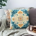 thumbnail image 6 of Pillow Cover,Retro Blue Ethnic Design Outdoor Decorative 16x16inch Throw Pillows for Couch, Bohemian Pattern Decor Cushion Linen Pillowcase for Bed Car Safa (ONLY Cover), 6 of 6