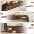 thumbnail image 5 of Aufeile 43" Entryway Table, Curved Console Table for Entryway, 2-Tier Wood Sofa Table with Open Storage Shelves Behind the Couch, Narrow Entry Table for Hallway Entrance Foyer, Walnut, 5 of 10