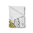 thumbnail image 2 of Xmas Soft Flannel Fleece Throw Blanket, Little Girl with Wings Red Heart Stars Angel Heaven Holiday, Cozy Plush for Indoor and Outdoor Use, 50" x 60", Black White Pale Blue, by Ambesonne, 2 of 6