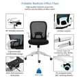 thumbnail image 3 of Foldable Office Chair - Home Office Desk Chairs with Wheels and Flip-Up Arms - Foldable Backrest Mesh Computer Chair Adjustable Swivel Rolling Home Executive (White), 3 of 7