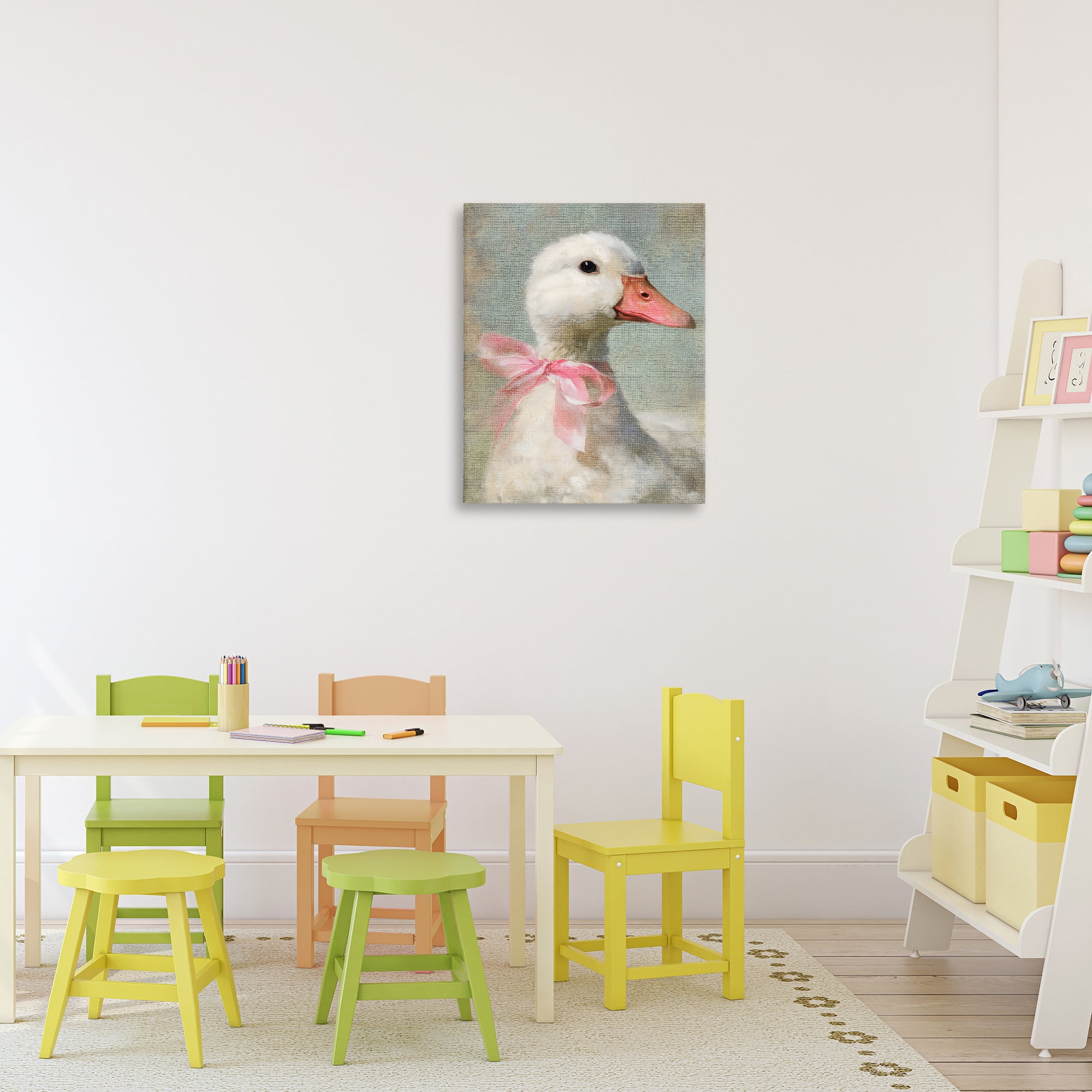 Stupell Industries Portrait of Pink Bow Goose Canvas Wall Art, design by LSR Design Studio