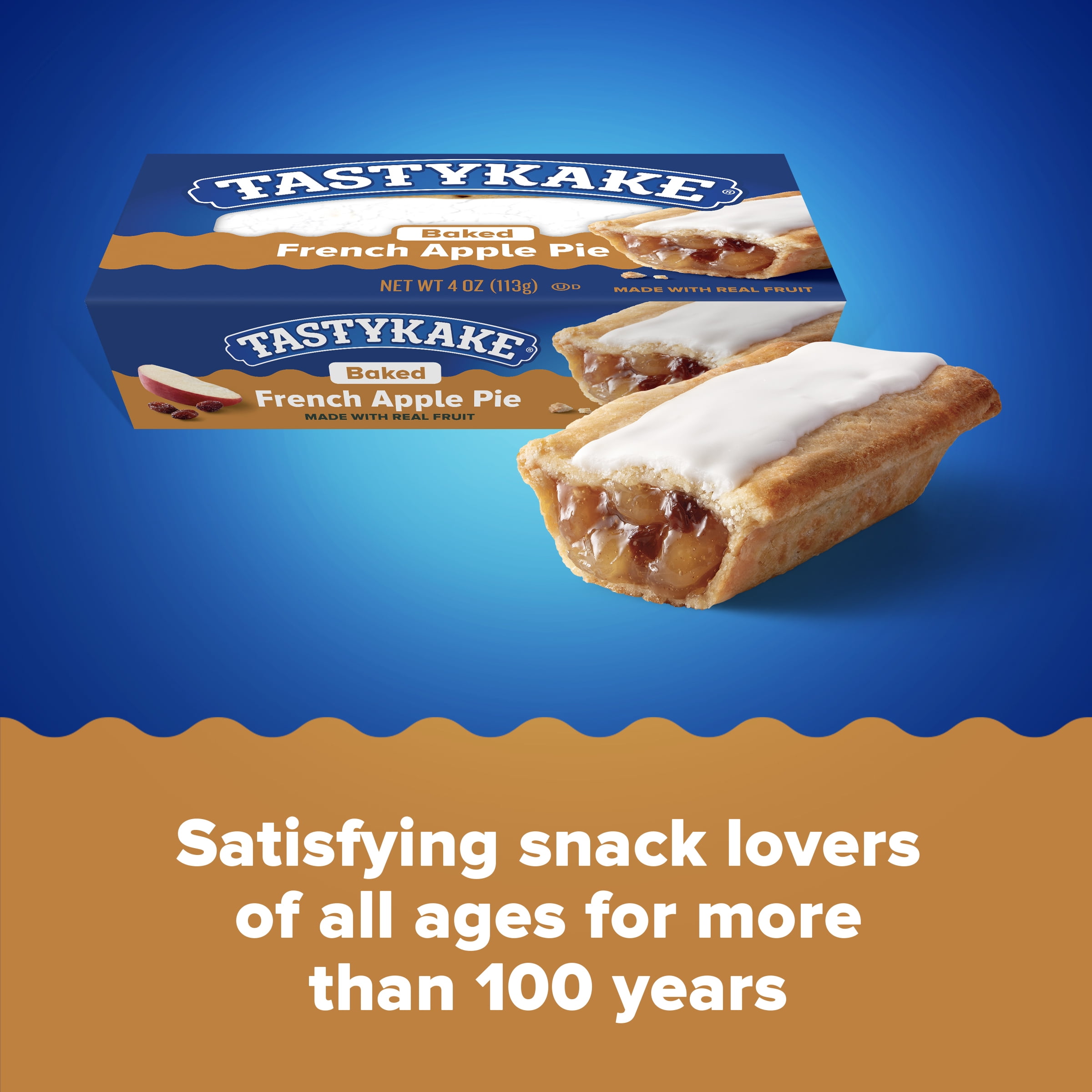 Tastykake French Apple Baked Pie with icing, 4 oz (113g)