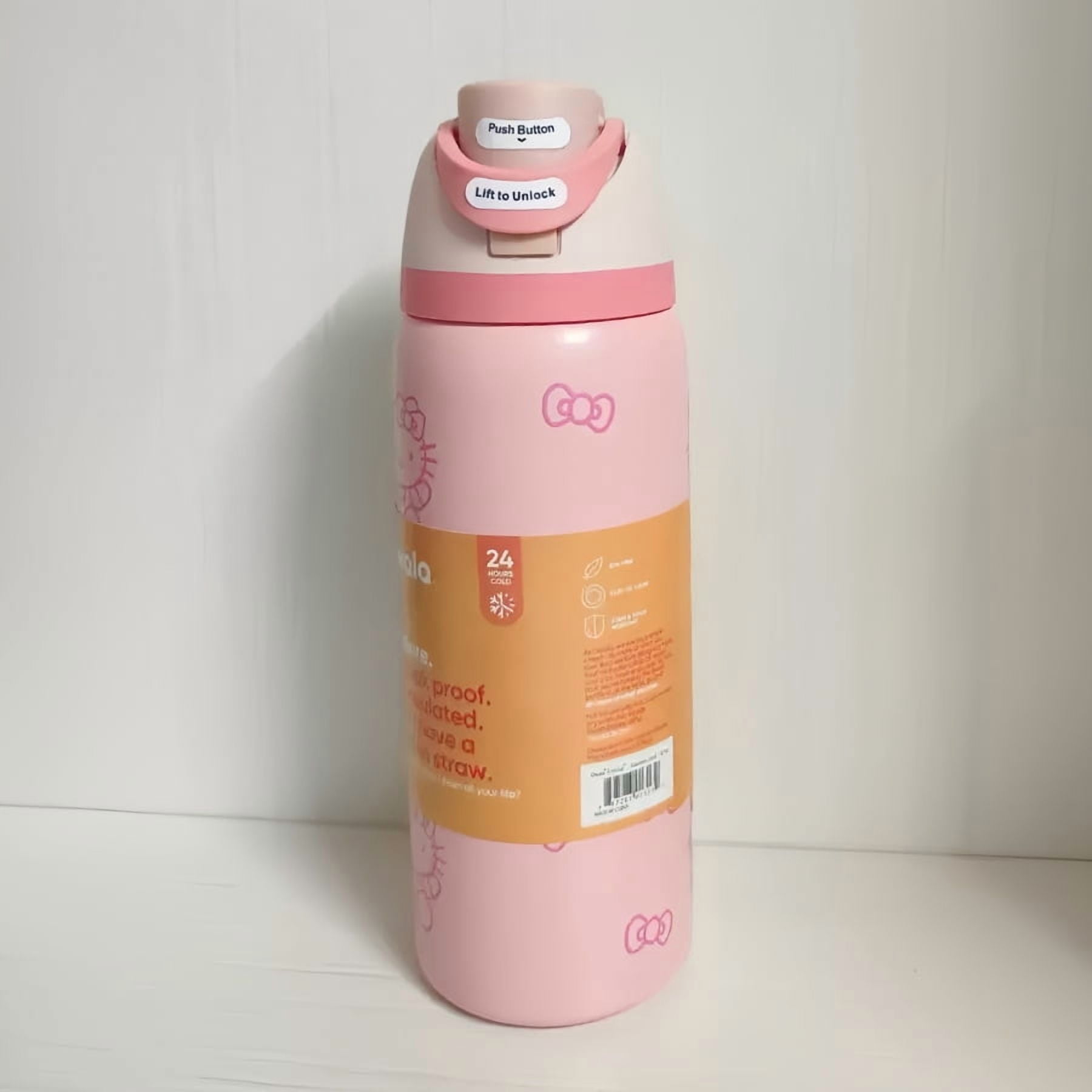 32oz Limited Edition Stainless Steel Tumbler - Leakproof Dual Lid (Straw & Sip), Soft Handle, Double-Wall Insulated Travel Mug for Office, Camping, Sports, Home, Ideal Gift (Pink Cat).