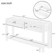 thumbnail image 7 of Lunale 55.1" Console Table with 2 Drawers and 1 Shelf, Rectangular Table with Acacia Veneer for Entryway, Living Room, Gray, 7 of 7