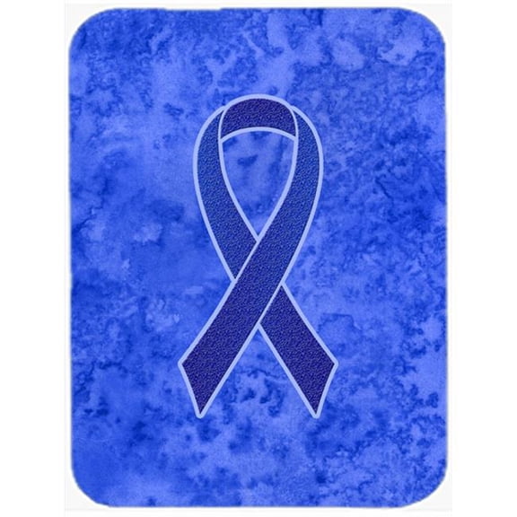 15 H x 12 L In. Dark Blue Ribbon for Colon Cancer Awareness Glass Cutting Board, Large Size