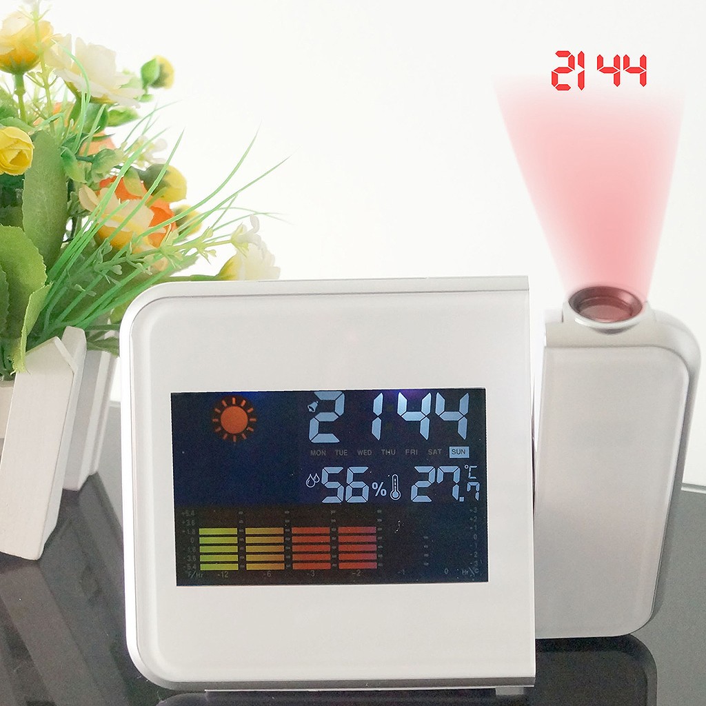 KLUHLLMO Projection Alarm Clock with Date LED Digital Clock Mobile ...