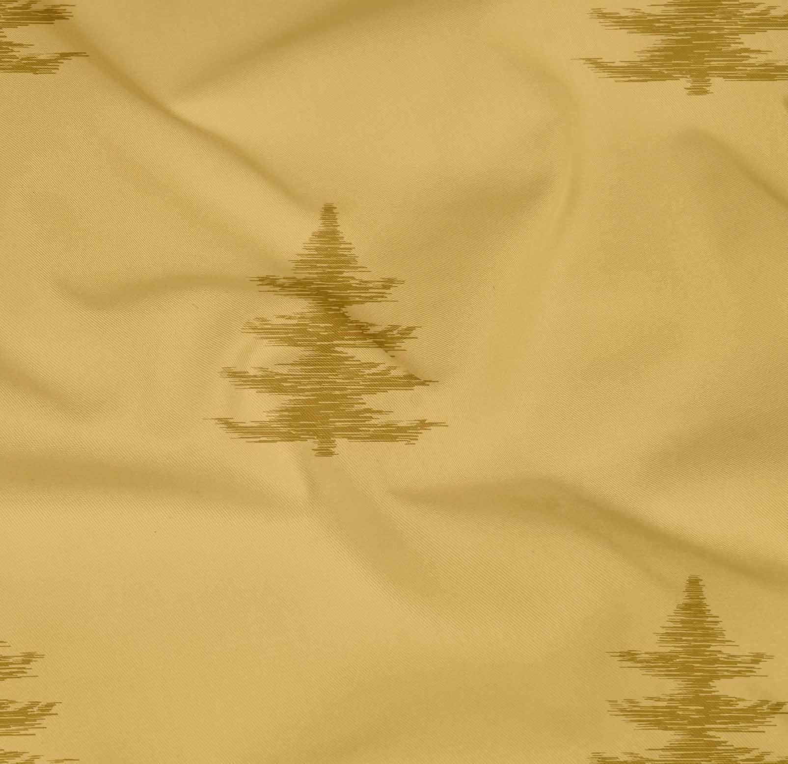 oneOone Organic Cotton Poplin Twill Fabric Christmas Tree Ikat Print Fabric By Yard 42 Inch Wide
