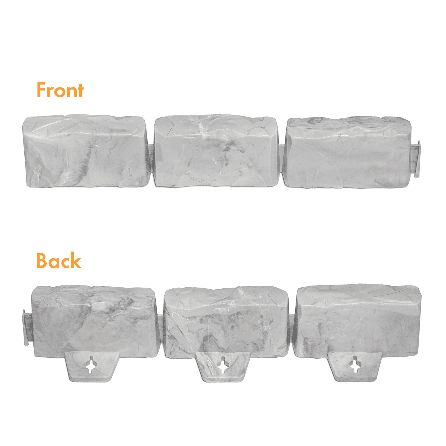EasyFlex Decorative No-Dig Landscape Edging Kit - 20 ft., Light Gray Faux Stone