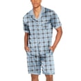 thumbnail image 5 of Ekouaer Men Satin Silk Pajamas Set with Pockets Sleepwear Shorts Satin Summer Loungewear 2 Piece Button Down Set, 5 of 6