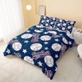 thumbnail image 3 of 3D Baseballs Comforter King Size,Blue Baseball Kids Comforter Set,3Pcs Bedding, 3 of 7