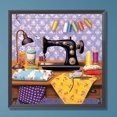 thumbnail image 3 of Pintura de diamante 5D Wdftyju DIY Kit de máquina de coser con taladro redondo completo 30x30cm, 3 of 9