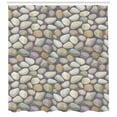 thumbnail image 3 of Ambesonne Cobblestone Shower Curtain, Pebble Stonewall, 69"Wx84"L, Multicolor, 3 of 3