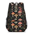 thumbnail image 2 of Mushroom and Eye Black Pattern Backpack for School, Cute School Bag with Adjustable Shoulder Straps and Padded Back, 16.9"x12.6"x5.9", 2 of 5