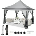 thumbnail image 6 of COBIZI 12'x12' Gazebo Tent Outdoor Pop up Gazebo Canopy Shelter with Mosquito Netting, Light Gray, 6 of 13